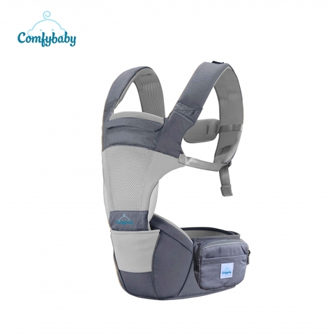 Địu ngồi cao cấp 4 tư thế 2 trong 1 AIR MESH Comfybaby CF818-Màu Xám