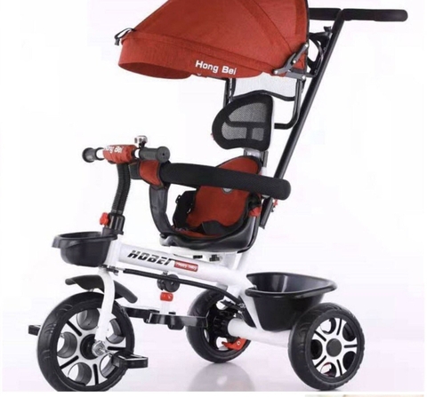 Xe Đạp Đẩy 3 Bánh DS 518   Có Mái Che, Vòng  Đai Bảo Vệ , Khóa Bánh Màu Đỏ