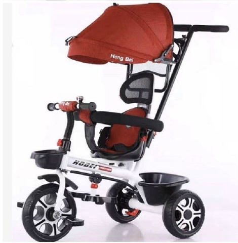 Xe Đạp Đẩy 3 Bánh DS 518   Có Mái Che, Vòng  Đai Bảo Vệ , Khóa Bánh Màu Đỏ