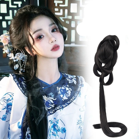 Tóc cổ trang 1 bên gấp tóc gia thời thanh hán mặt hán phục sườn xám - toc45