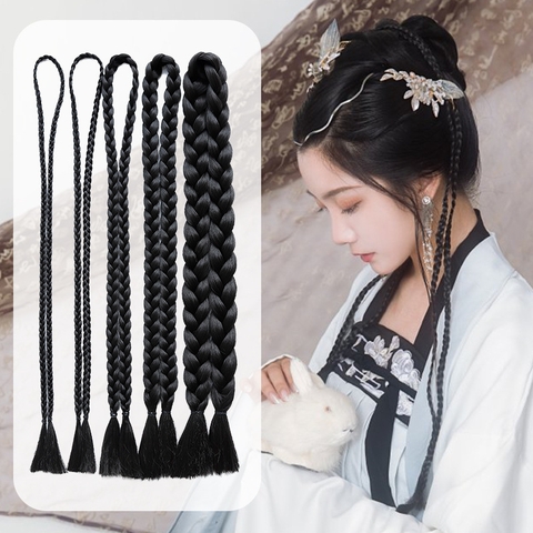 Tóc tết thắt bính tóc cổ trang hỷ phục hanfu trung quốc dài 110cm ngang nhiều kích cỡ - TOC22