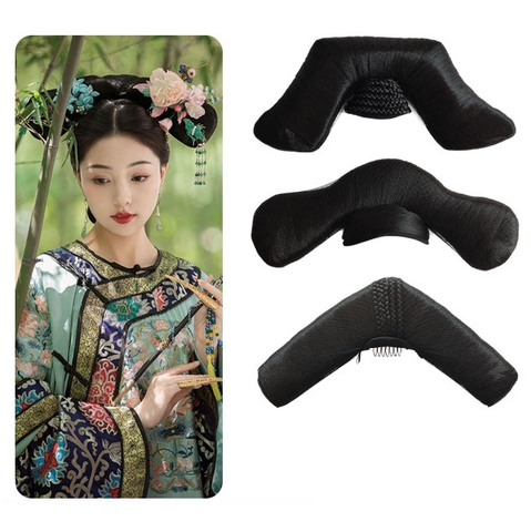 tóc gia búi bảng cờ đuôi én cung điện nhà thanh đóng phim cổ xưa chụp ảnh concept - toc47