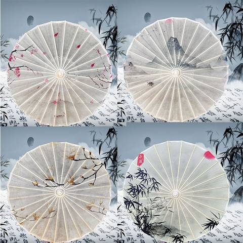 Ô dù gỗ cổ trang giấy dầu đi mưa được đạo cụ chụp concept studio sie lớn 70cm - CC01