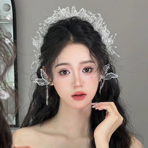 cài tóc cô dâu đính cườm pha le lấp lánh siêu cổ tích chụp hình cưới - cd227