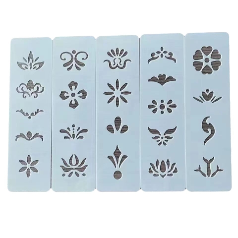 set 5 miếng khuôn in hình hoa vẽ mặt hóa trang cổ trang chụp ảnh đóng phim - cc08