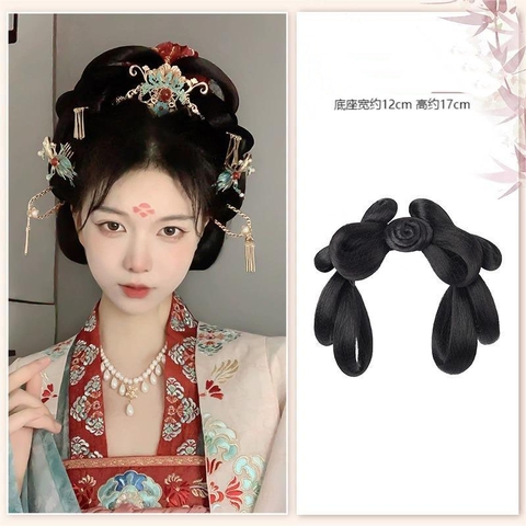 búi tóc gia cổ trang hanfu thời nhà đường chụp concept studio đóng phim - TOC32