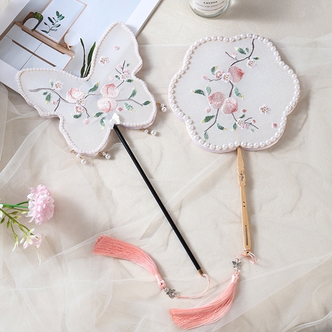 Quạt gỗ voan thiêu sườn xám cổ xưa quạt cầm tay múa hanfu cổ trang -QUAT07