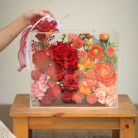 Vali Crystal - Red Orange Ombre