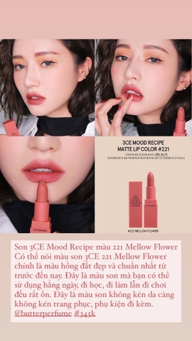 Son 3CE Lip Color #221 Mellow Flower