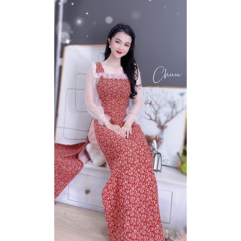 Áo Dài Vải Tăm Tay Lưới AD8073 (áo lẻ)