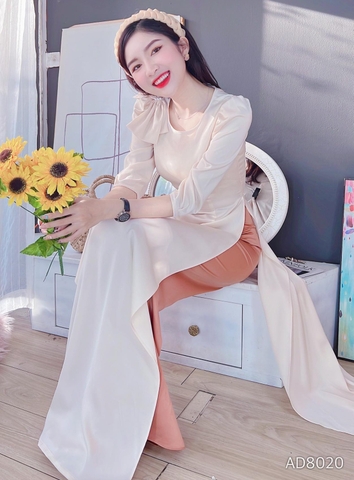 Áo Dài Nơ Vai Ngọc AD8020 (áo lẻ)