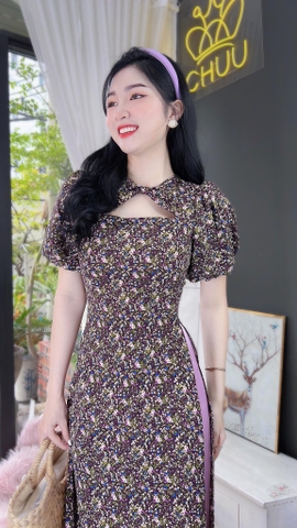 Áo Dài Cổ Tam Giác AD8053 (áo lẻ)
