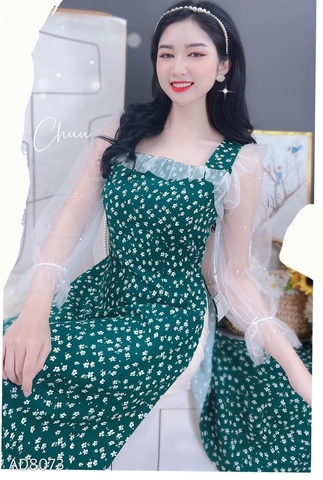 Áo Dài Vải Tăm Tay Lưới AD8073 (áo lẻ)