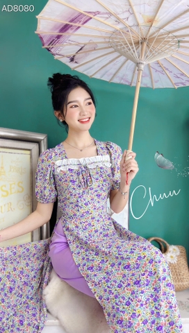 Áo Dài Bèo Trắng 5P AD8080 (áo lẻ)