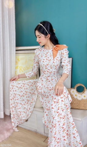 Áo Dài Nơ Nhụy Ngọc AD9166 (áo lẻ)