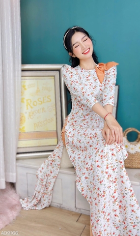 Áo Dài Nơ Nhụy Ngọc AD9166 (áo lẻ)