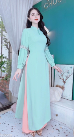 Áo Dài Cổ Tàu Ren Tay Nối AD9220 (áo lẻ)