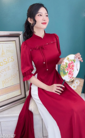 Áo Dài Ánh Nhung Nơ Đôi AD9247 (áo lẻ)