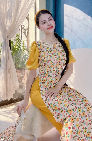 Áo Dài Bi Tay Màu AD9224 (áo lẻ)