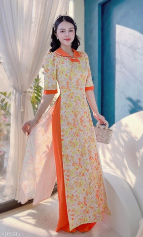 Áo Dài Cổ Nữ Sinh AD9245 (áo lẻ)