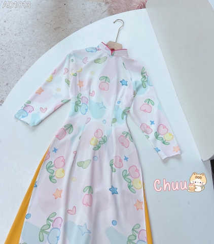Áo Dài Truyền Thống Họa Tiết AD1013 (áo lẻ)
