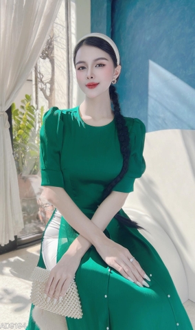 Áo Dài Tăm Tứ Thân 3T Ngọc AD9194 (áo lẻ)