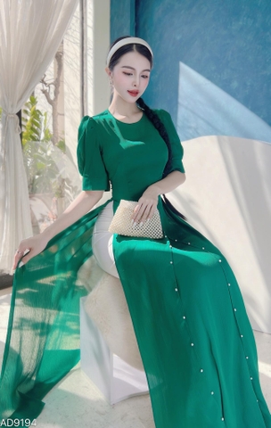 Áo Dài Tăm Tứ Thân 3T Ngọc AD9194 (áo lẻ)