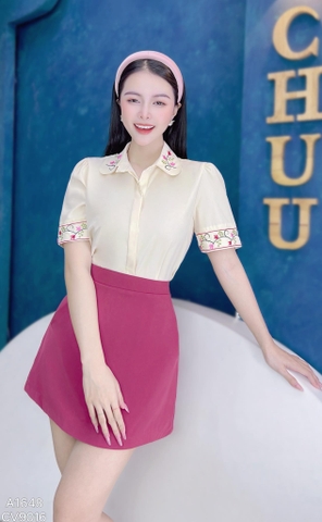 Áo Sơ Mi Thêu Hoa 3 Lá A1648