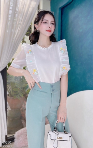Áo Sơ Mi Thêu Bèo Viền Ren A1650