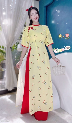 Áo Dài Bướm Nhị Hoa AD1338 (áo lẻ)