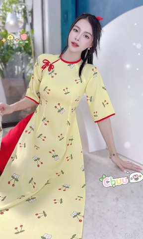 Áo Dài Bướm Nhị Hoa AD1338 (áo lẻ)