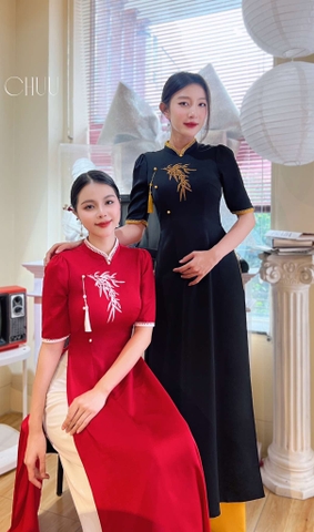 Áo Dài Cành Trúc Đong Đưa AD1443 (áo lẻ)