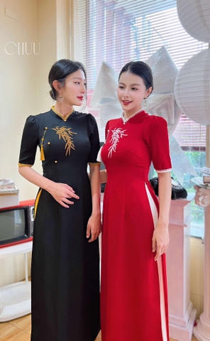 Áo Dài Cành Trúc Đong Đưa AD1443 (áo lẻ)