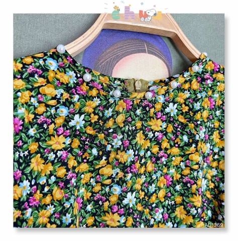 Áo Dài Cổ Trong Tay Bí Đỏ AD1369 (áo lẻ)