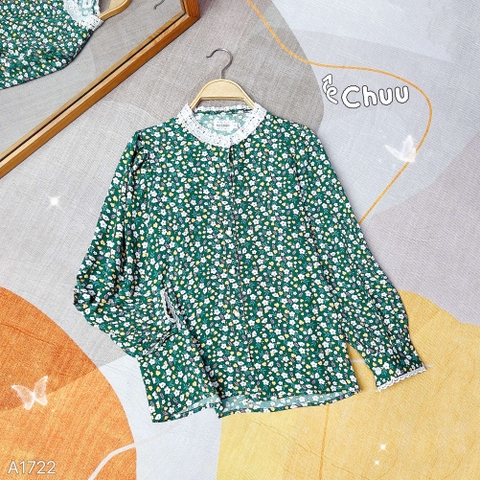 Áo Sơ Mi Ruy Ren Xếp Li A1722