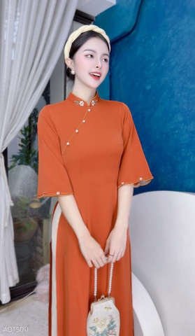 Áo Dài Bông Mai White AD1500 (áo lẻ)