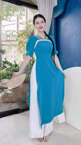 Áo Dài Tằm Dây VyVy AD1641 (áo lẻ)