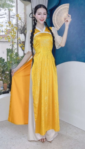Áo Dài Saphia Kimono AD1684 (áo lẻ) - Vàng