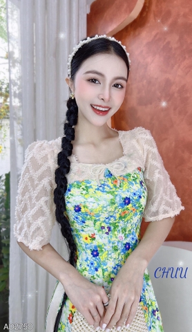 Áo Dài Tay Ren Tam Giác AD2750 (áo lẻ)
