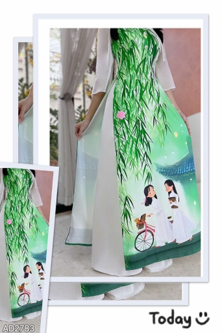 Áo Dài Học Sinh Cấp 3 AD2783 (áo lẻ)
