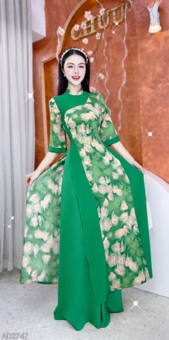 Áo Dài Lượn Chữ S AD2747 (áo lẻ)
