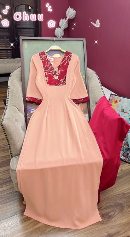 Áo Dài Bươm Bướm Vũ AD2734 (áo lẻ) - Kem