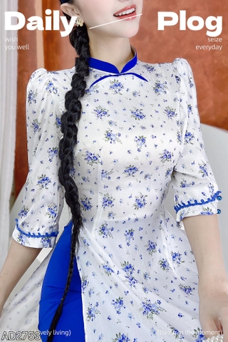 Áo Dài Viền Én Tay Ren AD2753 (áo lẻ)