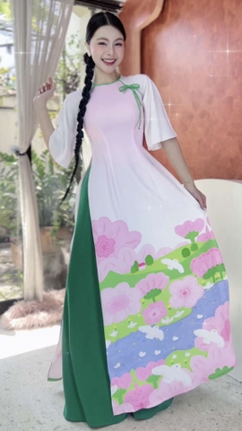 Áo Dài Bồ Câu Trắng AD2787 (áo lẻ)
