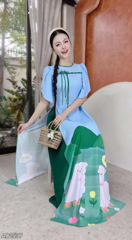 Áo Dài Cười Hey U AD1537 (áo lẻ)