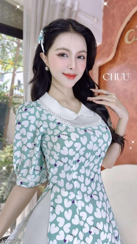 Áo Dài Ren Tuyết Bi+PK AD2876 (áo lẻ)