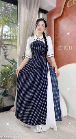 Áo Dài Ngọn Tháp Bông AD2838 (áo lẻ)