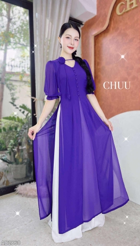 Áo Dài 4T Hoa Hồng Xoay+PK AD2860 (áo lẻ)
