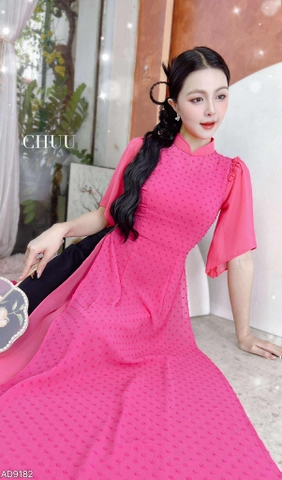 Áo Dài 4T Cánh Tiên Xéo AD9182 (áo lẻ)