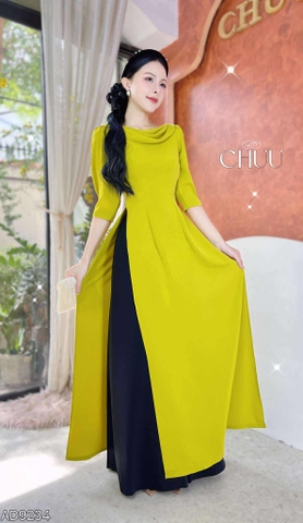 Áo Dài Cổ Đổ Bắn Ngọc AD9234